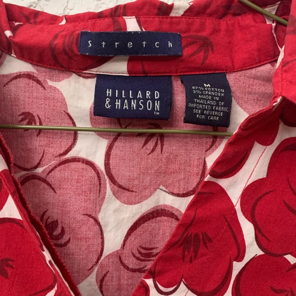 Floral red button up blouse - Picture 3 of 4